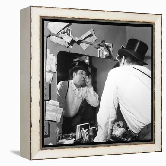 Raymond Devos Watching Himself in a Mirror-Thérese Begoin-Framed Premier Image Canvas