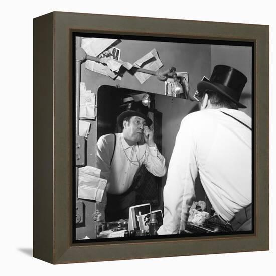 Raymond Devos Watching Himself in a Mirror-Thérese Begoin-Framed Premier Image Canvas