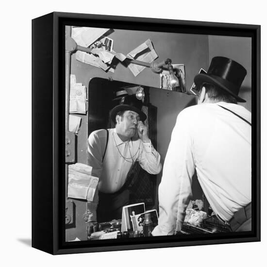 Raymond Devos Watching Himself in a Mirror-Thérese Begoin-Framed Premier Image Canvas