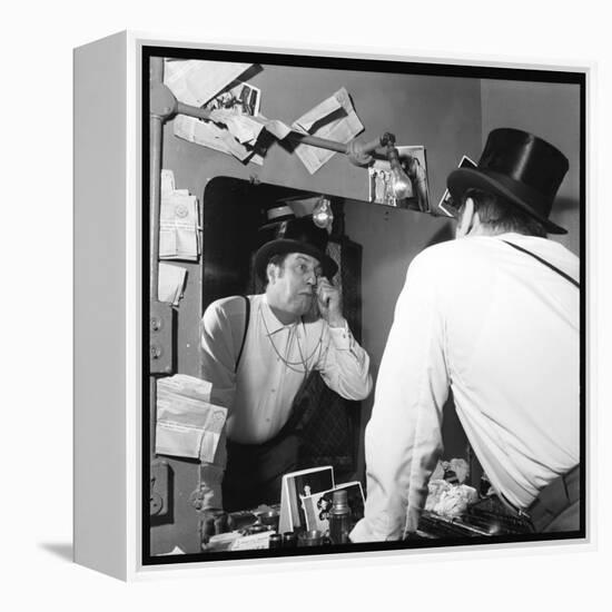 Raymond Devos Watching Himself in a Mirror-Thérese Begoin-Framed Premier Image Canvas