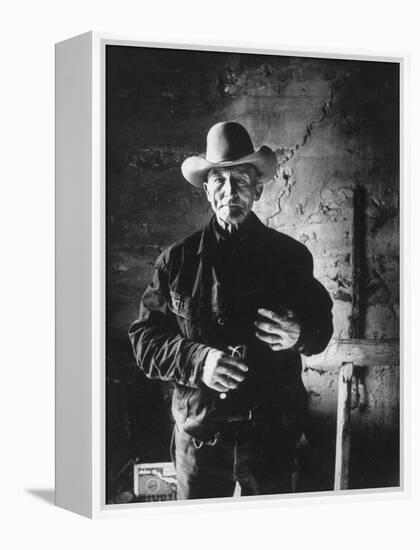 Raymond Holt, an Arizona Bachelor Cowboy for 57 Years-John Loengard-Framed Premier Image Canvas