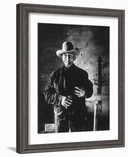 Raymond Holt, an Arizona Bachelor Cowboy for 57 Years-John Loengard-Framed Photographic Print