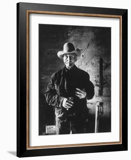 Raymond Holt, an Arizona Bachelor Cowboy for 57 Years-John Loengard-Framed Photographic Print