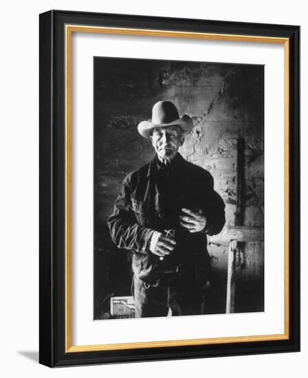 Raymond Holt, an Arizona Bachelor Cowboy for 57 Years-John Loengard-Framed Photographic Print