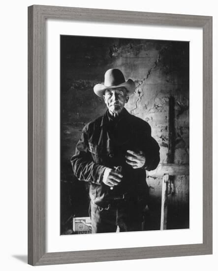 Raymond Holt, an Arizona Bachelor Cowboy for 57 Years-John Loengard-Framed Photographic Print