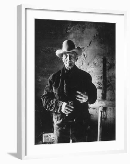 Raymond Holt, an Arizona Bachelor Cowboy for 57 Years-John Loengard-Framed Photographic Print