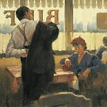 Only a Rose at Cafe Rose-Raymond Leech-Art Print