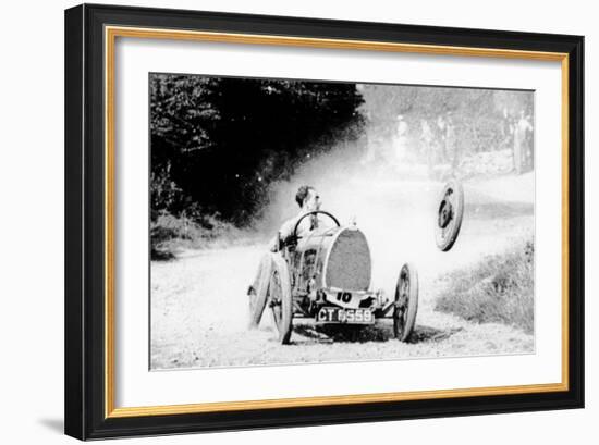 Raymond Mays' Bugatti Loses a Wheel, Early 1930s-null-Framed Photographic Print