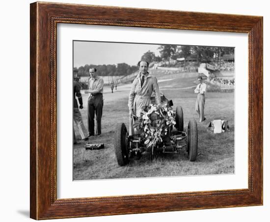 Raymond Mays with his ERA at Brooklands, Surrey, 1936-Bill Brunell-Framed Photographic Print