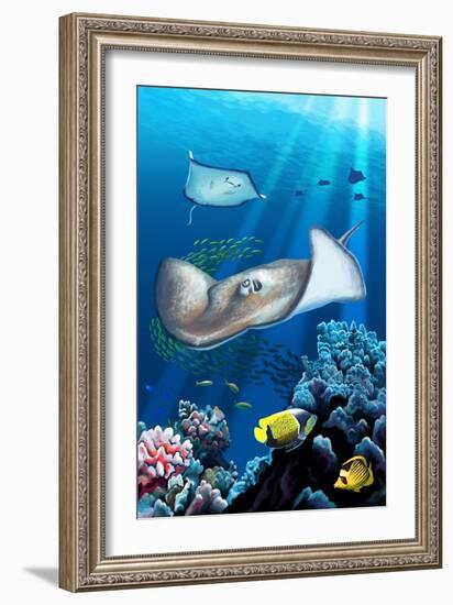 Rays and Reef-Lantern Press-Framed Art Print