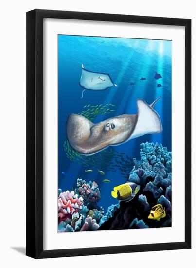 Rays and Reef-Lantern Press-Framed Art Print