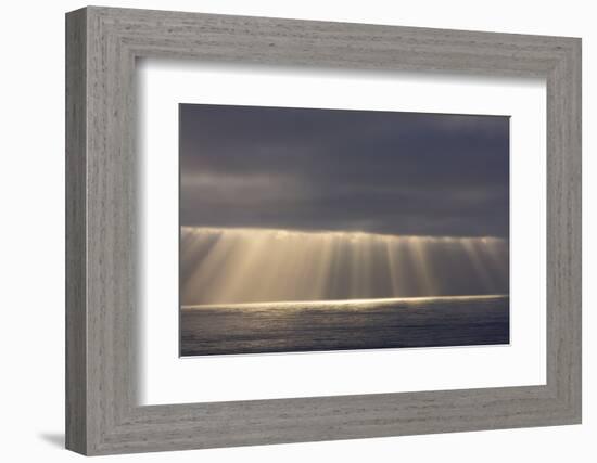 Rays from the Clouds over the Pacific Ocean, Santa Cruz, California-Chuck Haney-Framed Photographic Print