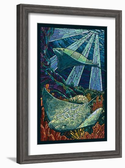 Rays - Paper Mosaic-Lantern Press-Framed Art Print