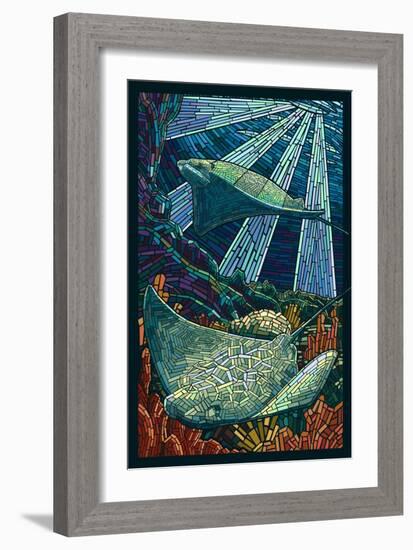 Rays - Paper Mosaic-Lantern Press-Framed Art Print