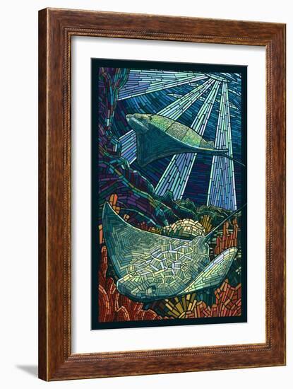 Rays - Paper Mosaic-Lantern Press-Framed Art Print