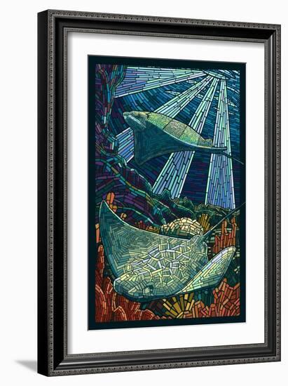 Rays - Paper Mosaic-Lantern Press-Framed Art Print