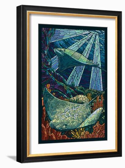 Rays - Paper Mosaic-Lantern Press-Framed Art Print