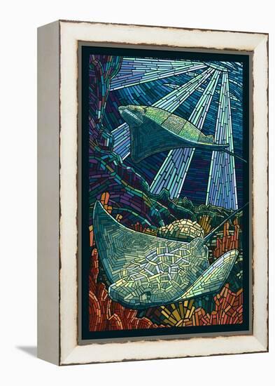 Rays - Paper Mosaic-Lantern Press-Framed Stretched Canvas