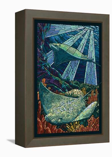 Rays - Paper Mosaic-Lantern Press-Framed Stretched Canvas