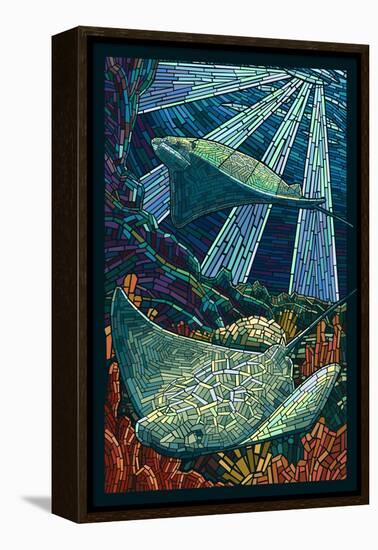 Rays - Paper Mosaic-Lantern Press-Framed Stretched Canvas