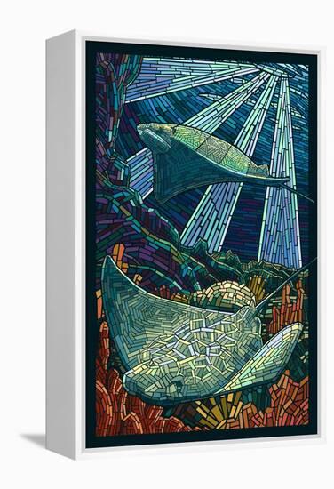 Rays - Paper Mosaic-Lantern Press-Framed Stretched Canvas