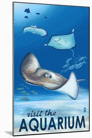 Rays - Visit the Aquarium-Lantern Press-Mounted Art Print