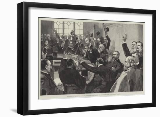 Re-Election of Mr Parnell as Leader of the Irish Party-null-Framed Giclee Print