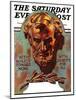 "Re -print of "Bronze Lincoln"," Saturday Evening Post Cover, February 1, 1976-Joseph Christian Leyendecker-Mounted Giclee Print