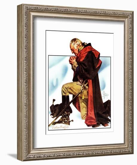 "Re-print of "George Washington at Valley Forge"," November 1, 1975-Joseph Christian Leyendecker-Framed Giclee Print