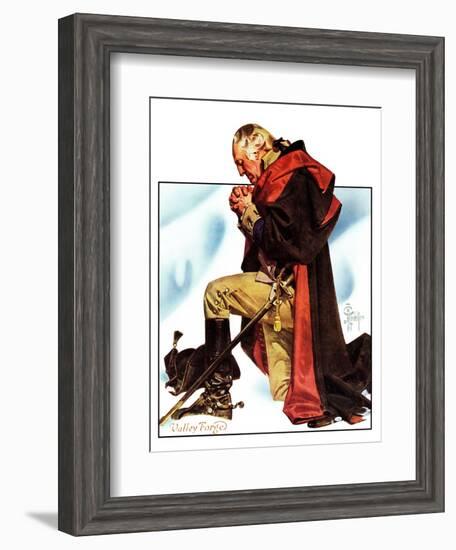 "Re-print of "George Washington at Valley Forge"," November 1, 1975-Joseph Christian Leyendecker-Framed Giclee Print