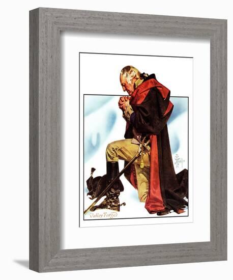 "Re-print of "George Washington at Valley Forge"," November 1, 1975-Joseph Christian Leyendecker-Framed Giclee Print