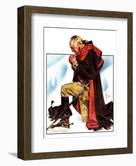 "Re-print of "George Washington at Valley Forge"," November 1, 1975-Joseph Christian Leyendecker-Framed Giclee Print