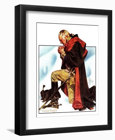 "Re-print of "George Washington at Valley Forge"," November 1, 1975-Joseph Christian Leyendecker-Framed Giclee Print