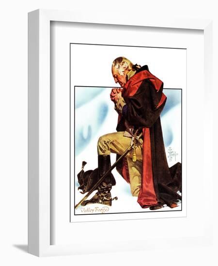 "Re-print of "George Washington at Valley Forge"," November 1, 1975-Joseph Christian Leyendecker-Framed Giclee Print