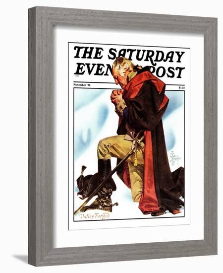 "Re-print of "George Washington at Valley Forge"," Saturday Evening Post Cover, November 1, 1975-Joseph Christian Leyendecker-Framed Giclee Print