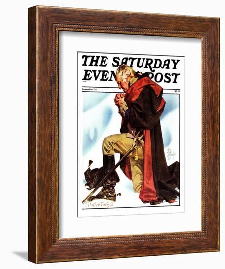 "Re-print of "George Washington at Valley Forge"," Saturday Evening Post Cover, November 1, 1975-Joseph Christian Leyendecker-Framed Giclee Print