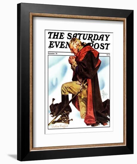 "Re-print of "George Washington at Valley Forge"," Saturday Evening Post Cover, November 1, 1975-Joseph Christian Leyendecker-Framed Giclee Print