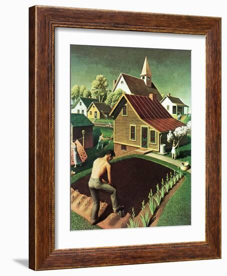 "Re print of "Spring 1942"," April 18, 1942-Grant Wood-Framed Giclee Print