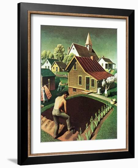 "Re print of "Spring 1942"," April 18, 1942-Grant Wood-Framed Giclee Print