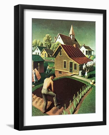 "Re print of "Spring 1942"," April 18, 1942-Grant Wood-Framed Giclee Print