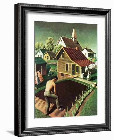 "Re print of "Spring 1942"," April 18, 1942-Grant Wood-Framed Giclee Print