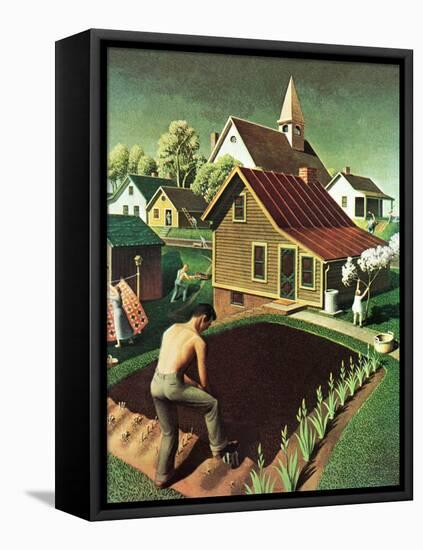 "Re print of "Spring 1942"," April 18, 1942-Grant Wood-Framed Premier Image Canvas