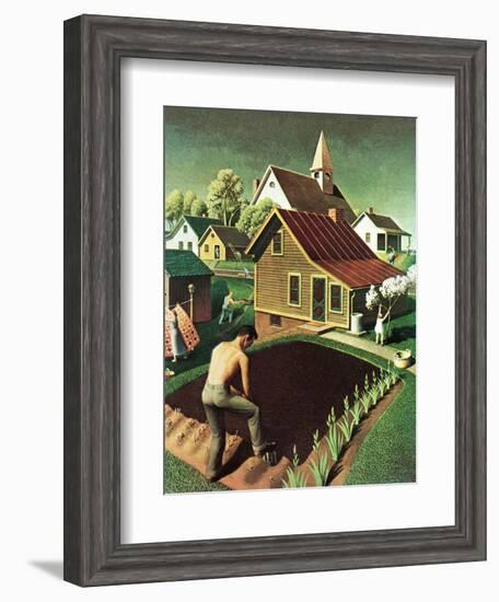 "Re print of "Spring 1942"," April 18, 1942-Grant Wood-Framed Giclee Print