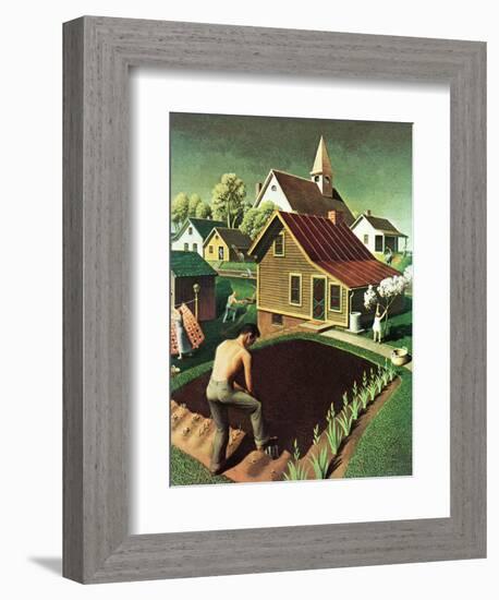 "Re print of "Spring 1942"," April 18, 1942-Grant Wood-Framed Giclee Print