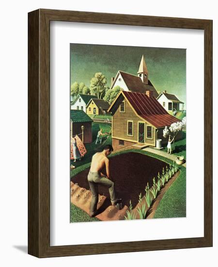 "Re print of "Spring 1942"," April 18, 1942-Grant Wood-Framed Giclee Print