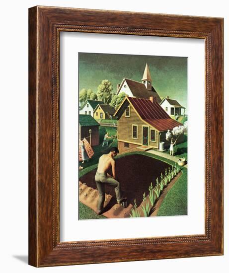 "Re print of "Spring 1942"," April 18, 1942-Grant Wood-Framed Giclee Print