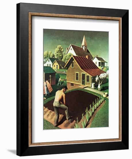 "Re print of "Spring 1942"," April 18, 1942-Grant Wood-Framed Giclee Print