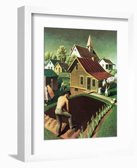 "Re print of "Spring 1942"," April 18, 1942-Grant Wood-Framed Giclee Print