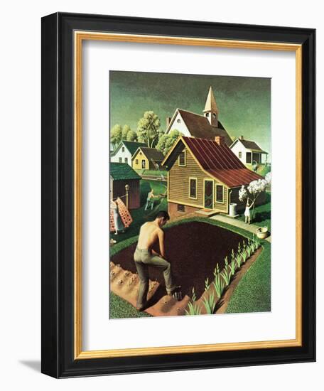 "Re print of "Spring 1942"," April 18, 1942-Grant Wood-Framed Giclee Print