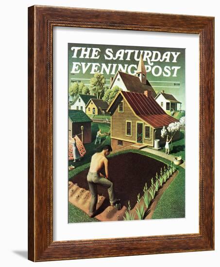 "Re print of "Spring 1942"," Saturday Evening Post Cover, April 18, 1942-Grant Wood-Framed Giclee Print